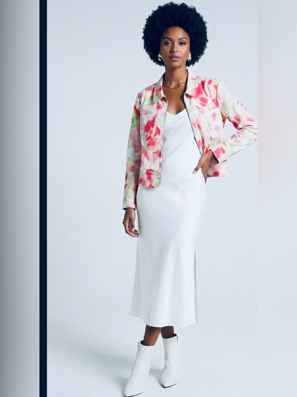 JM Collection. Vibrant Floral Jacket. Size 14